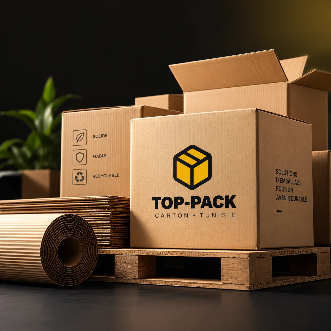 Caisses cartons kraft Top-Pack, fabricant tunisien d'emballages carton